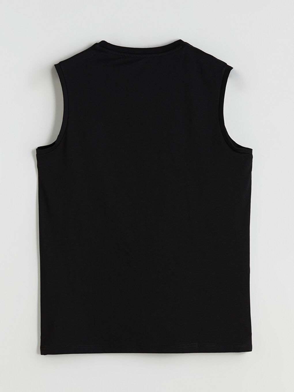 Siyah Bisiklet Yaka Baskılı Penye Erkek Kolsuz Tişört 2'li Paket-9