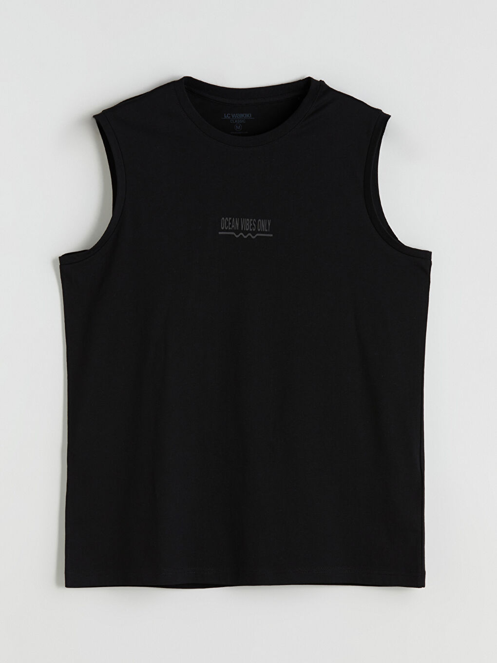 Siyah Bisiklet Yaka Baskılı Penye Erkek Kolsuz Tişört 2'li Paket-8