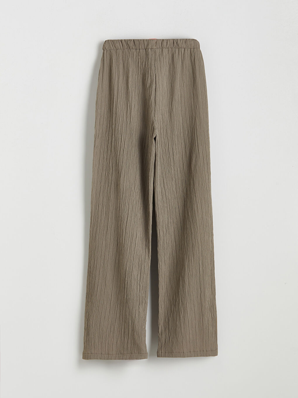 Haki Beli Lastikli Dokulu Kadın Pantolon-5