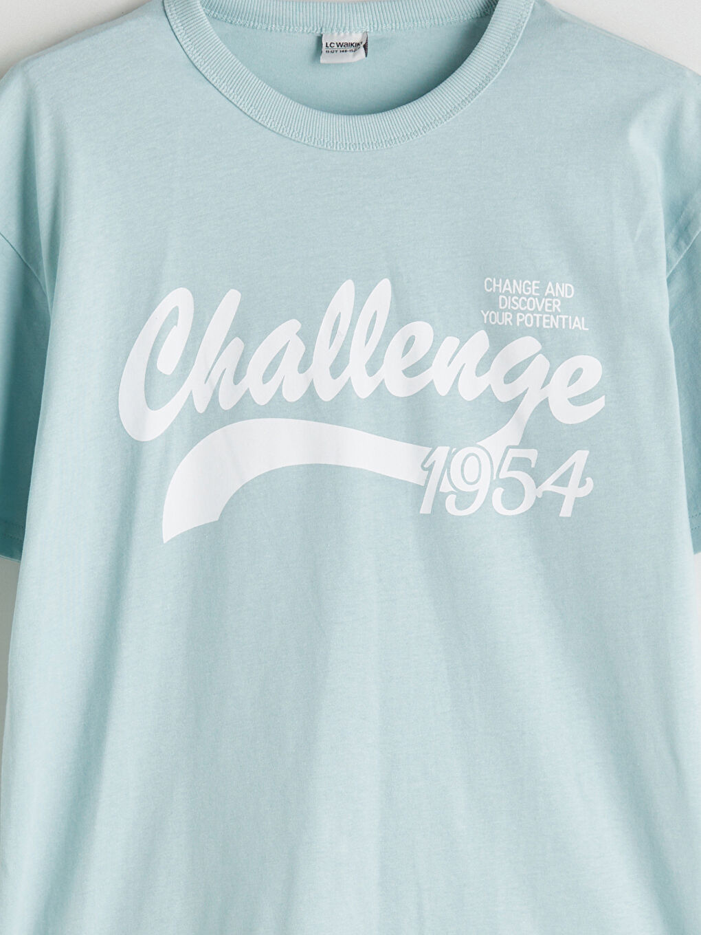 Ұлдарға арналған принтті дөңгелек жағалы футболка-1