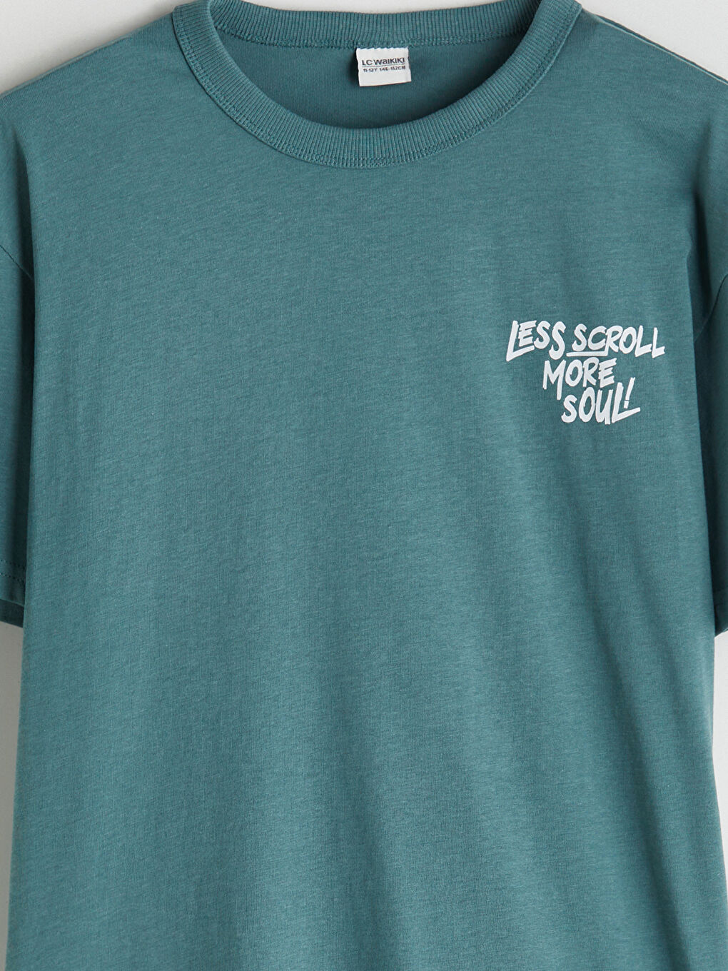 Ұлдарға арналған принтті дөңгелек жағалы футболка-1