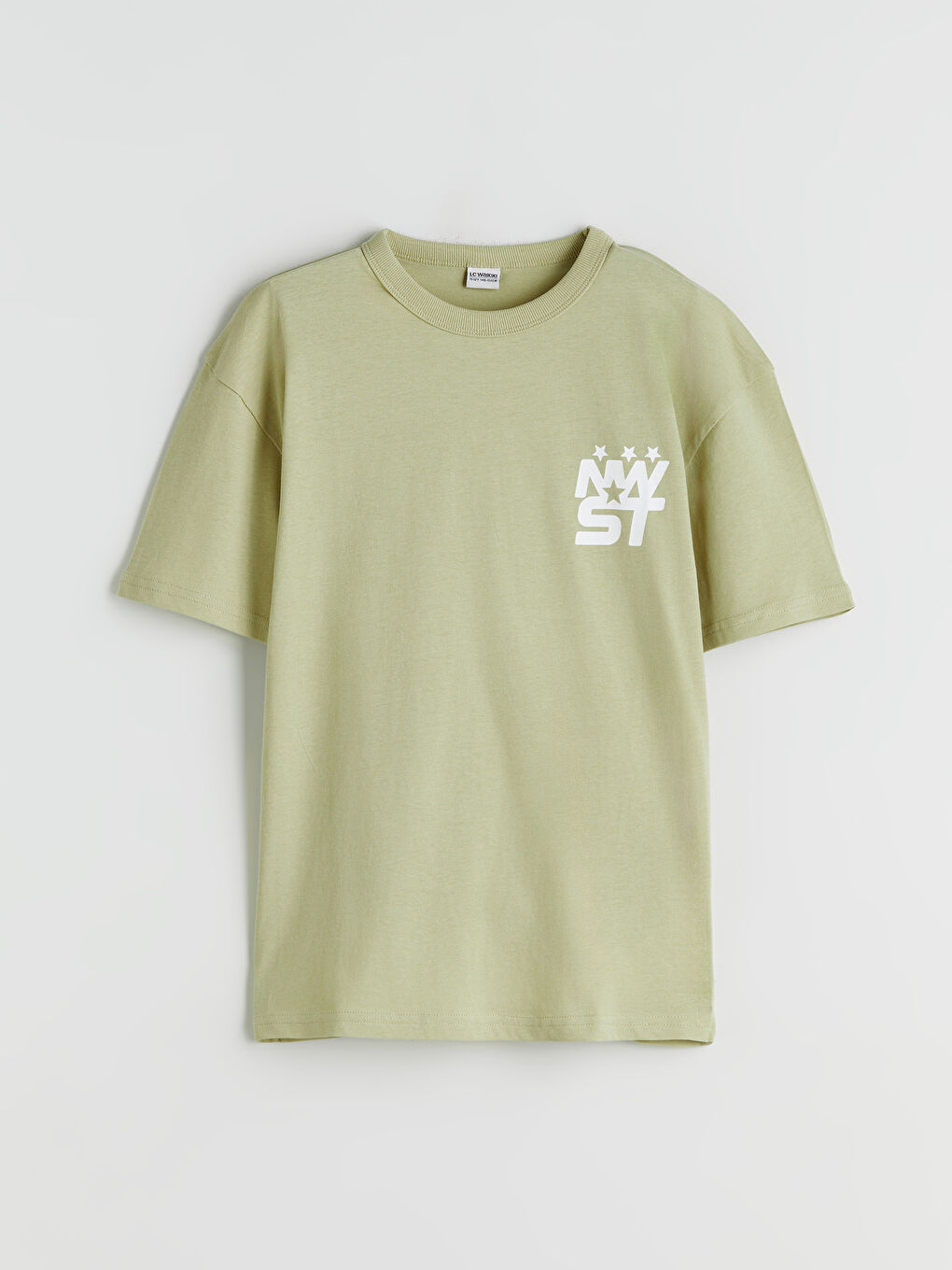 Ұлдарға арналған принтті дөңгелек жағалы футболка