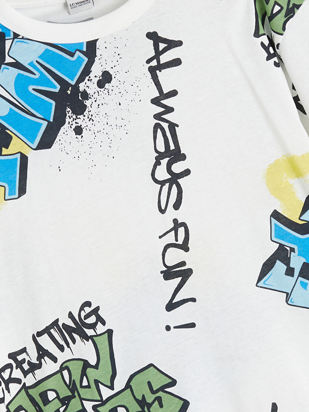 Футболка с круглым вырезом с принтом для мальчиков-1