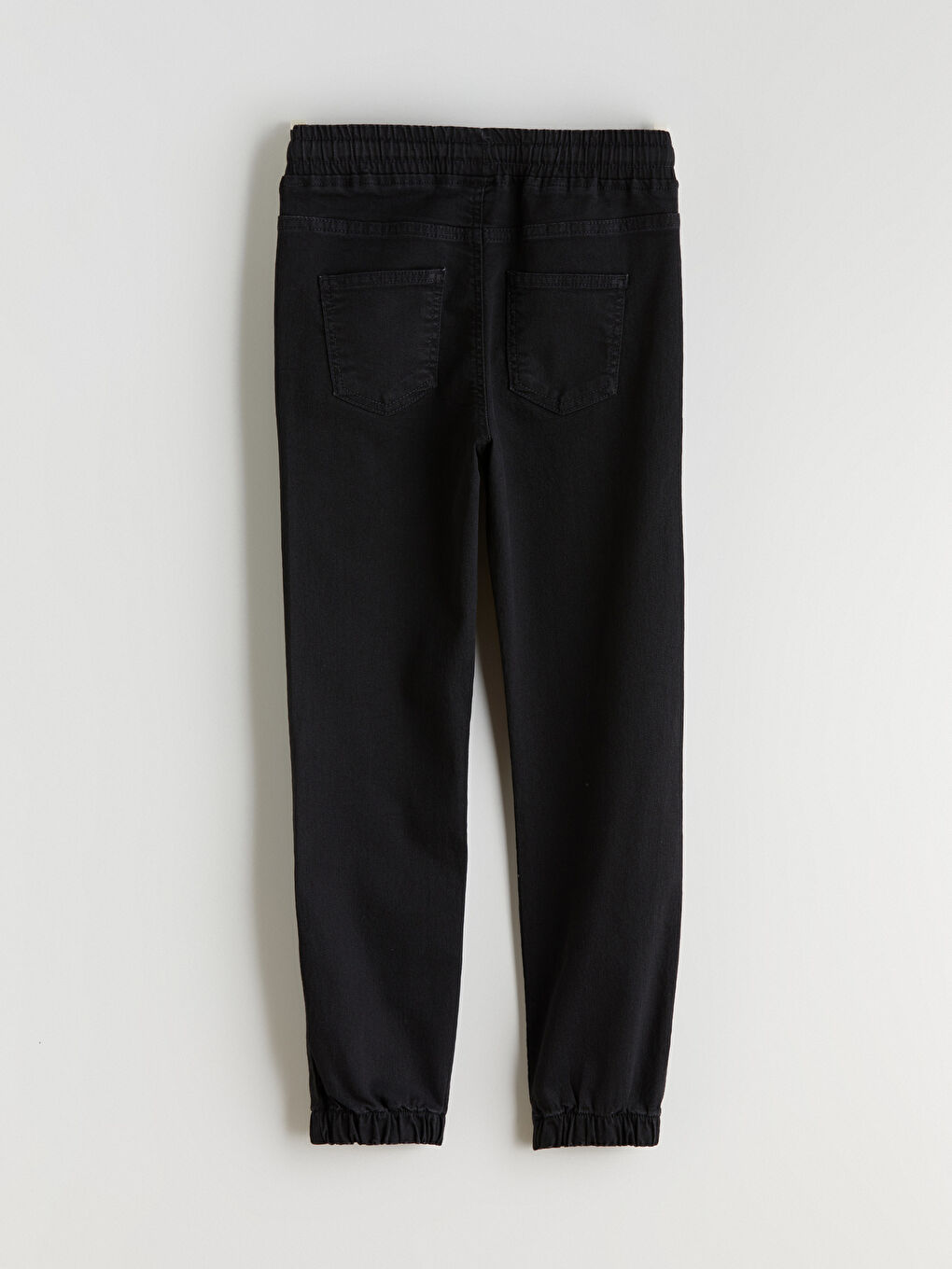 Siyah Beli Lastikli Erkek Çocuk Jogger Jean Pantolon-2