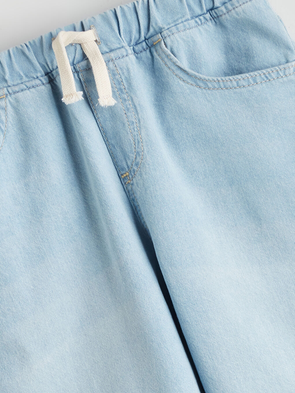 İndigo Beli Lastikli Erkek Çocuk Jean Şort-1