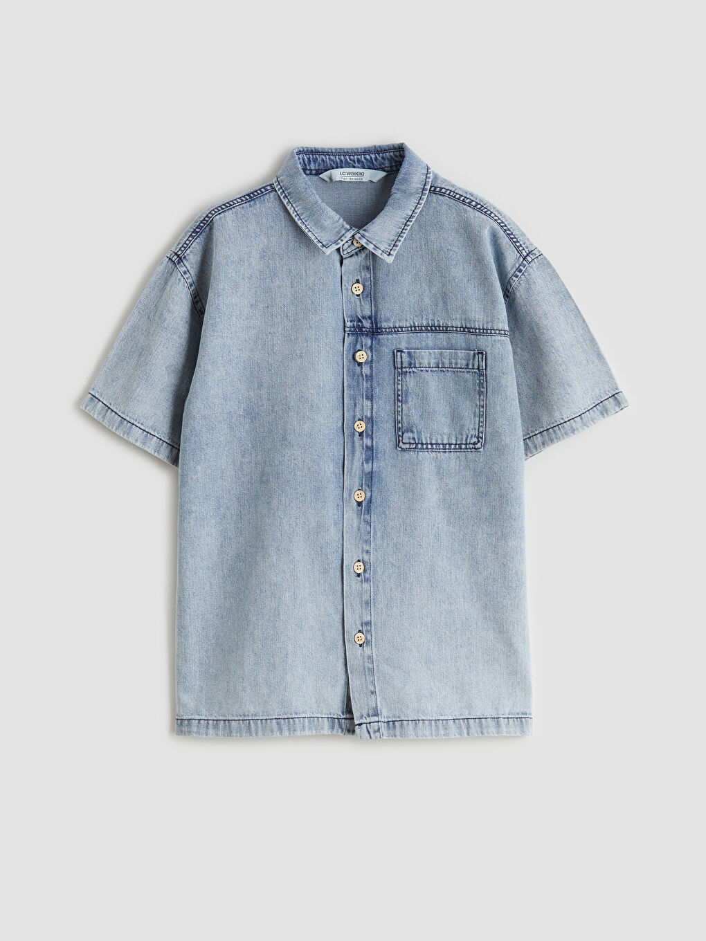 İndigo Basic Kısa Kollu Erkek Çocuk Jean Gömlek