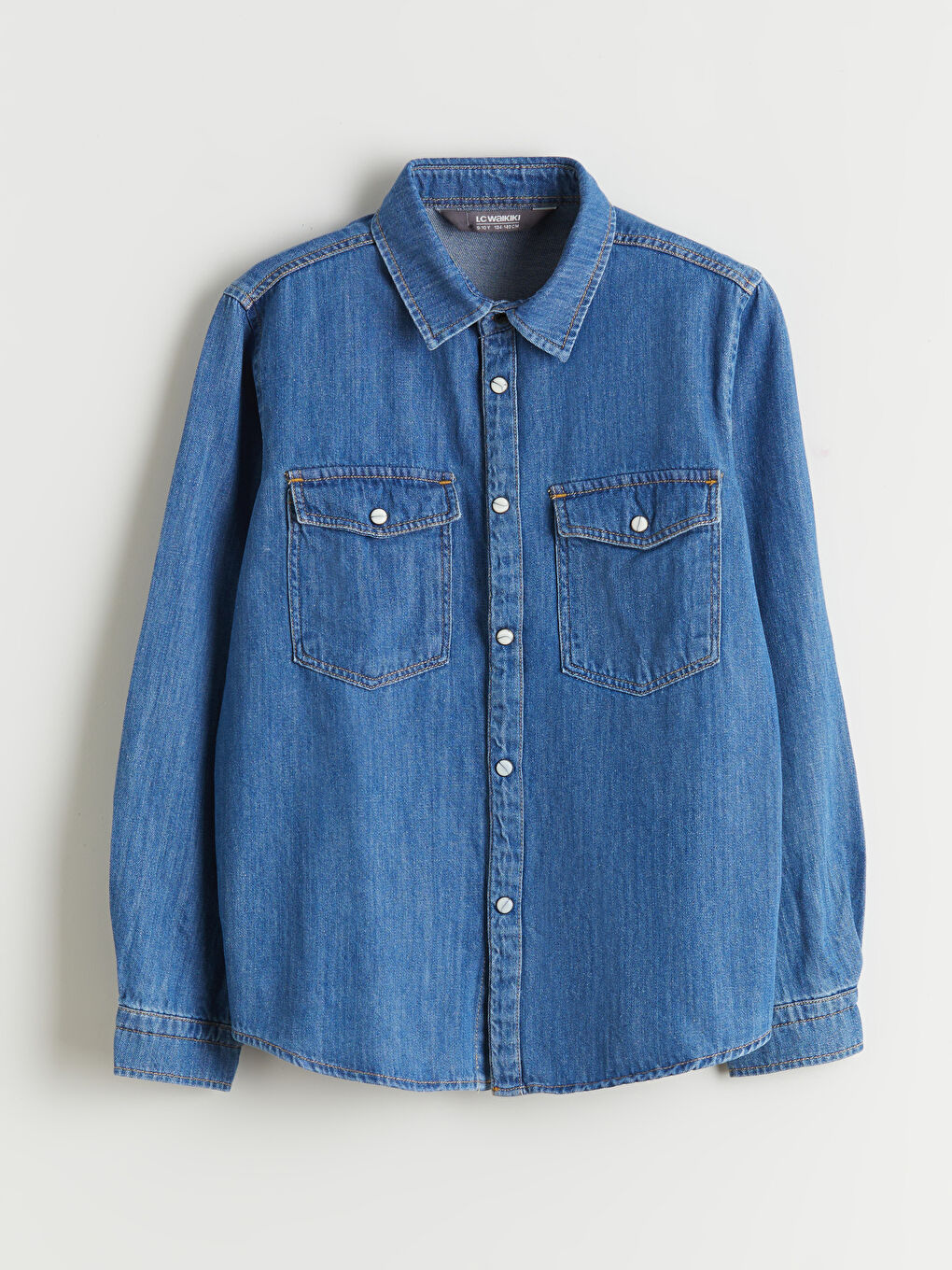 İndigo Uzun Kollu Erkek Çocuk Jean Gömlek