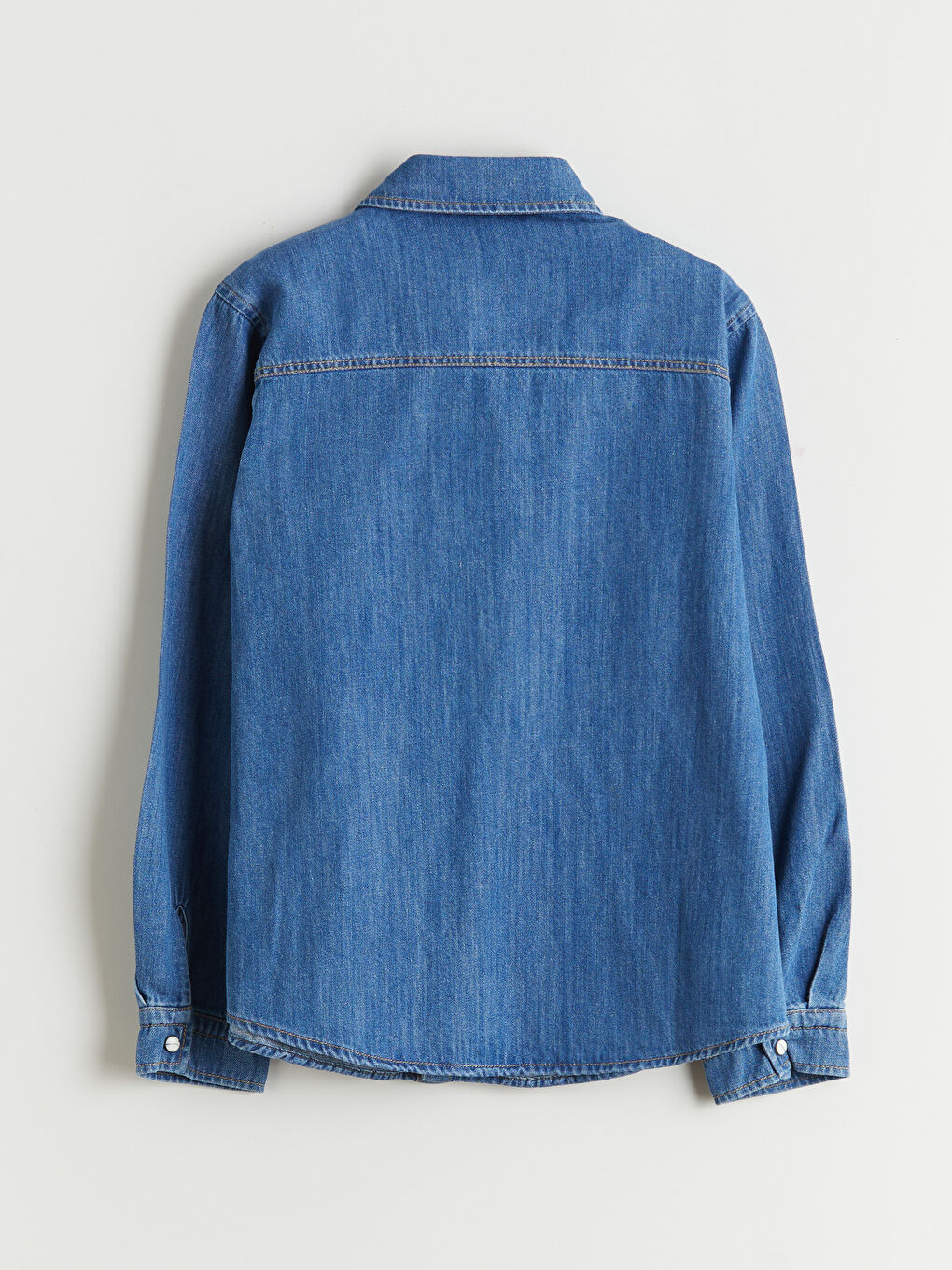İndigo Uzun Kollu Erkek Çocuk Jean Gömlek-1