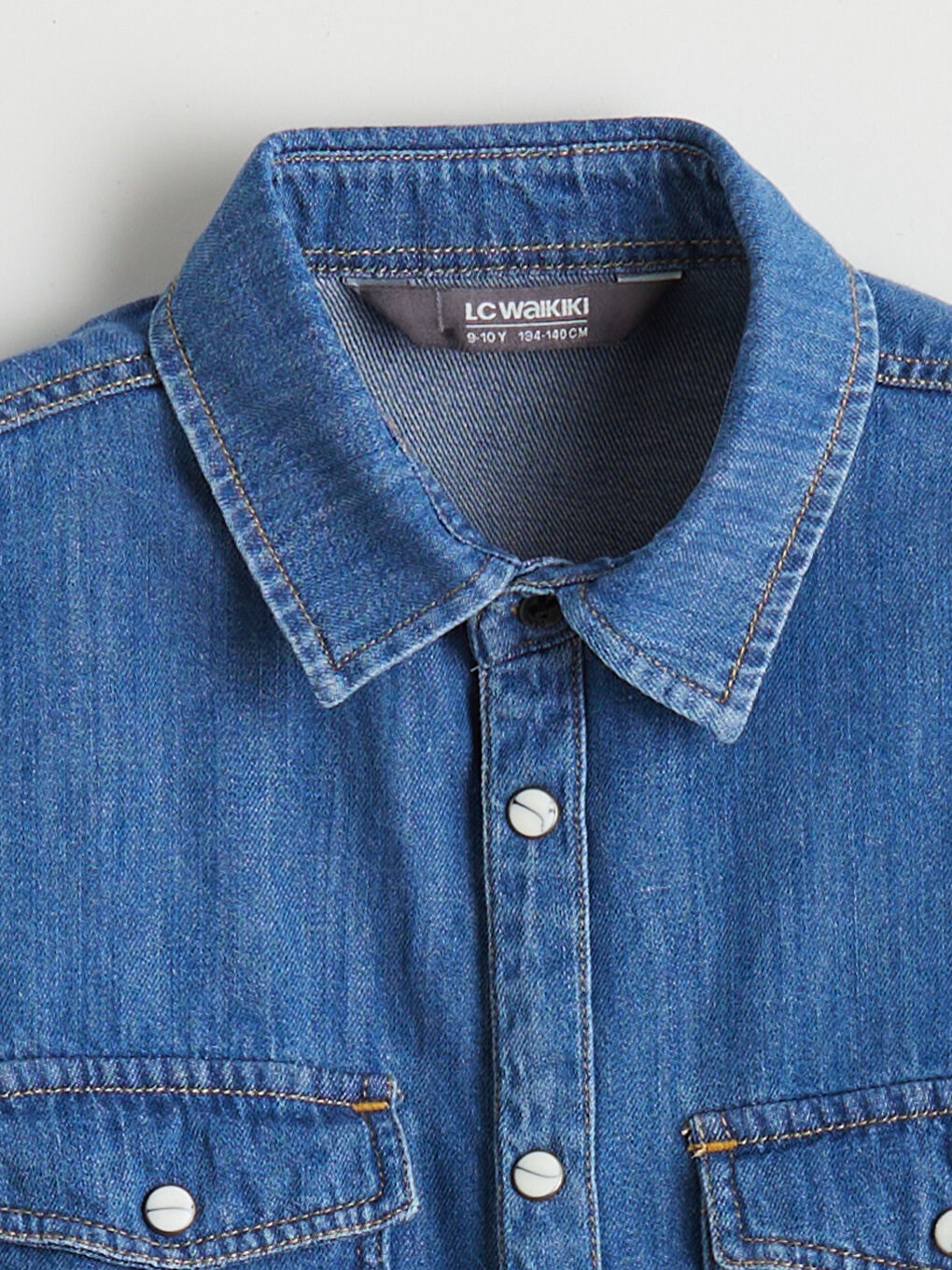 İndigo Uzun Kollu Erkek Çocuk Jean Gömlek-2