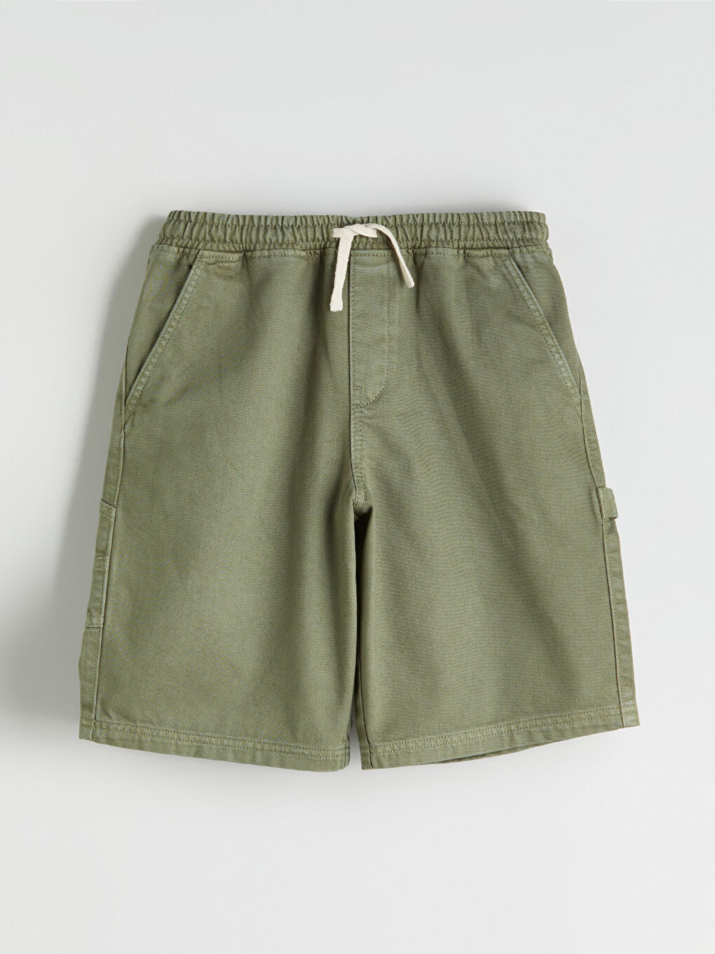 Haki Beli Lastikli Erkek Çocuk Jean Şort