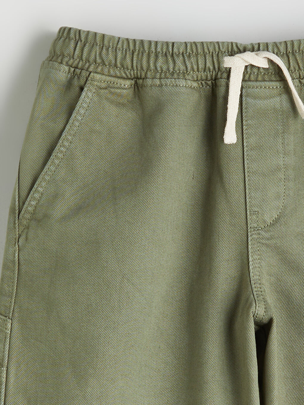 Haki Beli Lastikli Erkek Çocuk Jean Şort-1