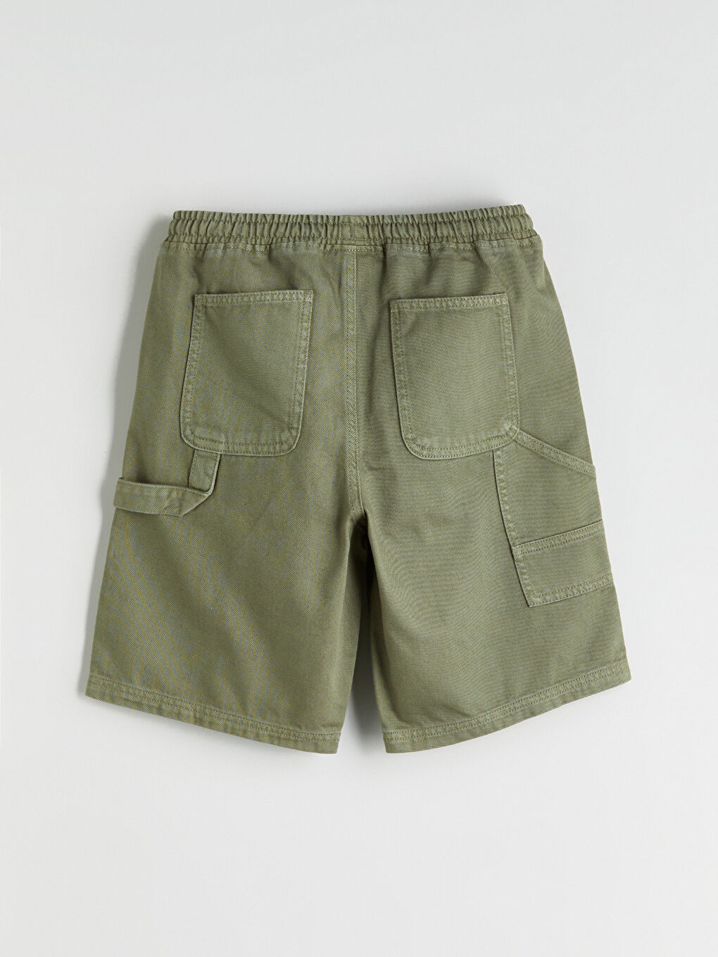 Haki Beli Lastikli Erkek Çocuk Jean Şort-2