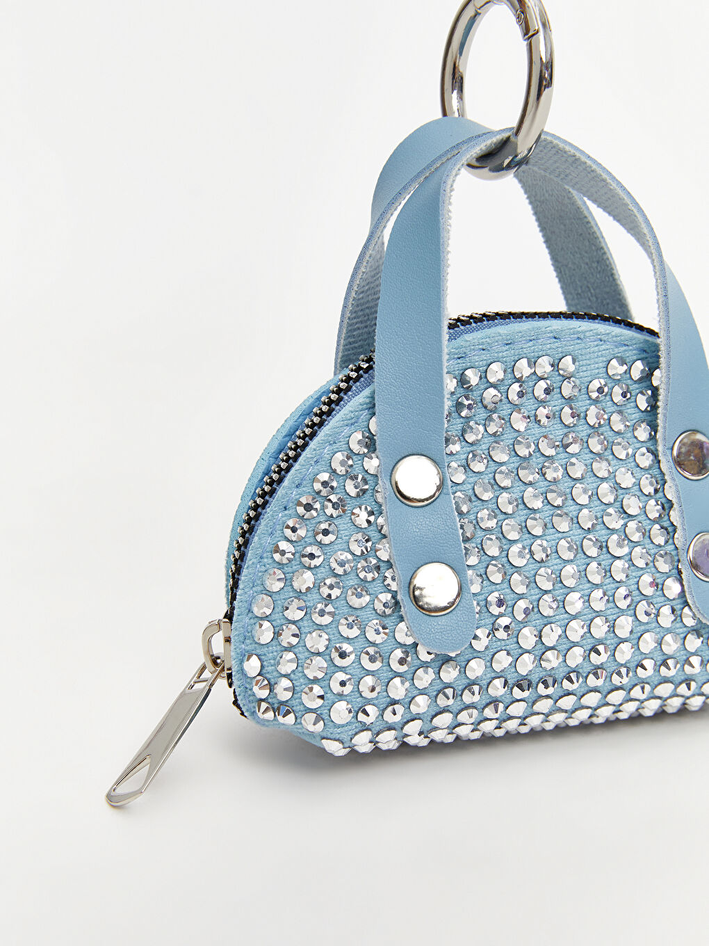 Taş Detaylı Çanta Görünümlü Anahtarlık Cüzdan-1