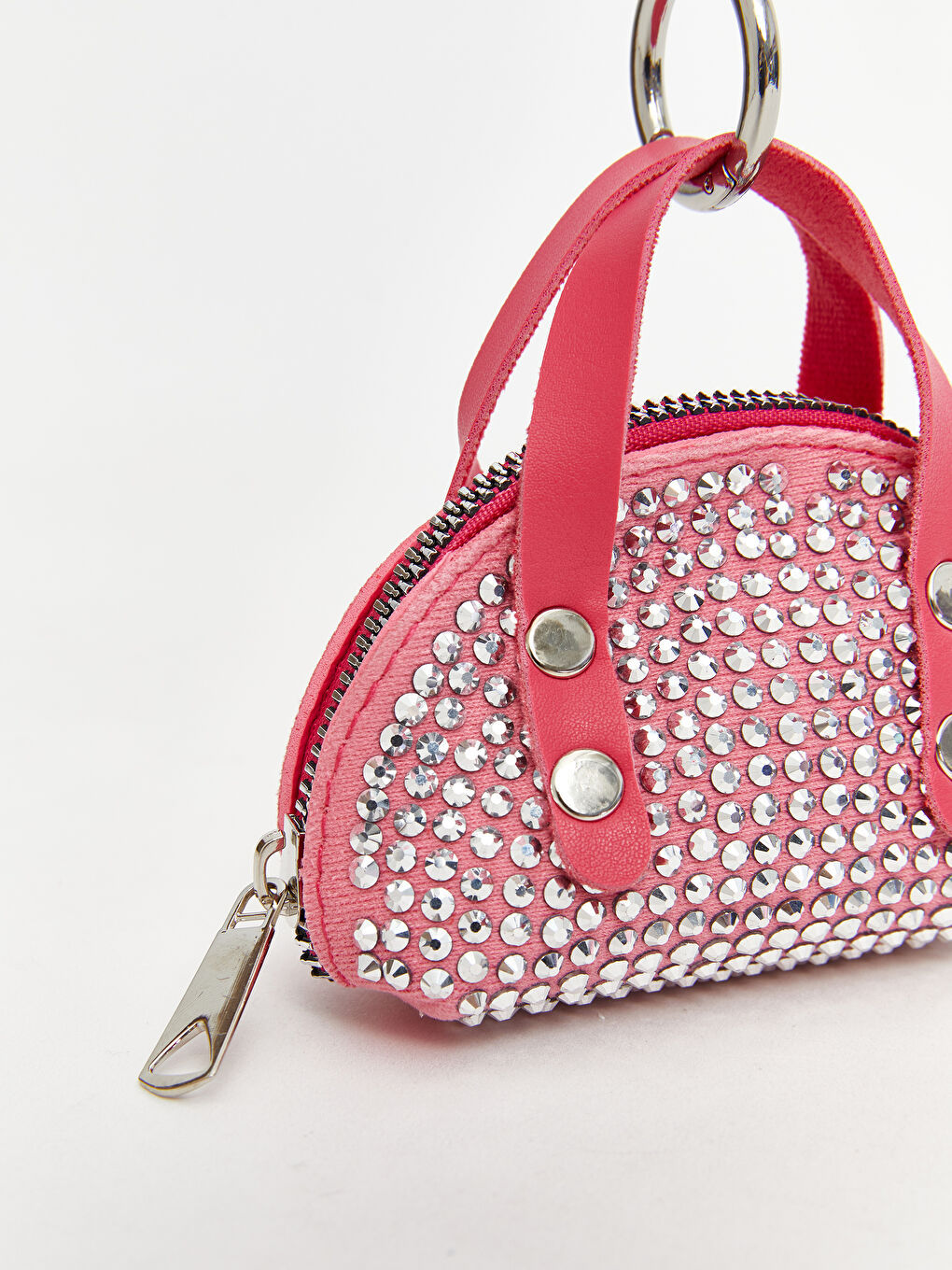 Taş Detaylı Çanta Görünümlü Anahtarlık Cüzdan-1