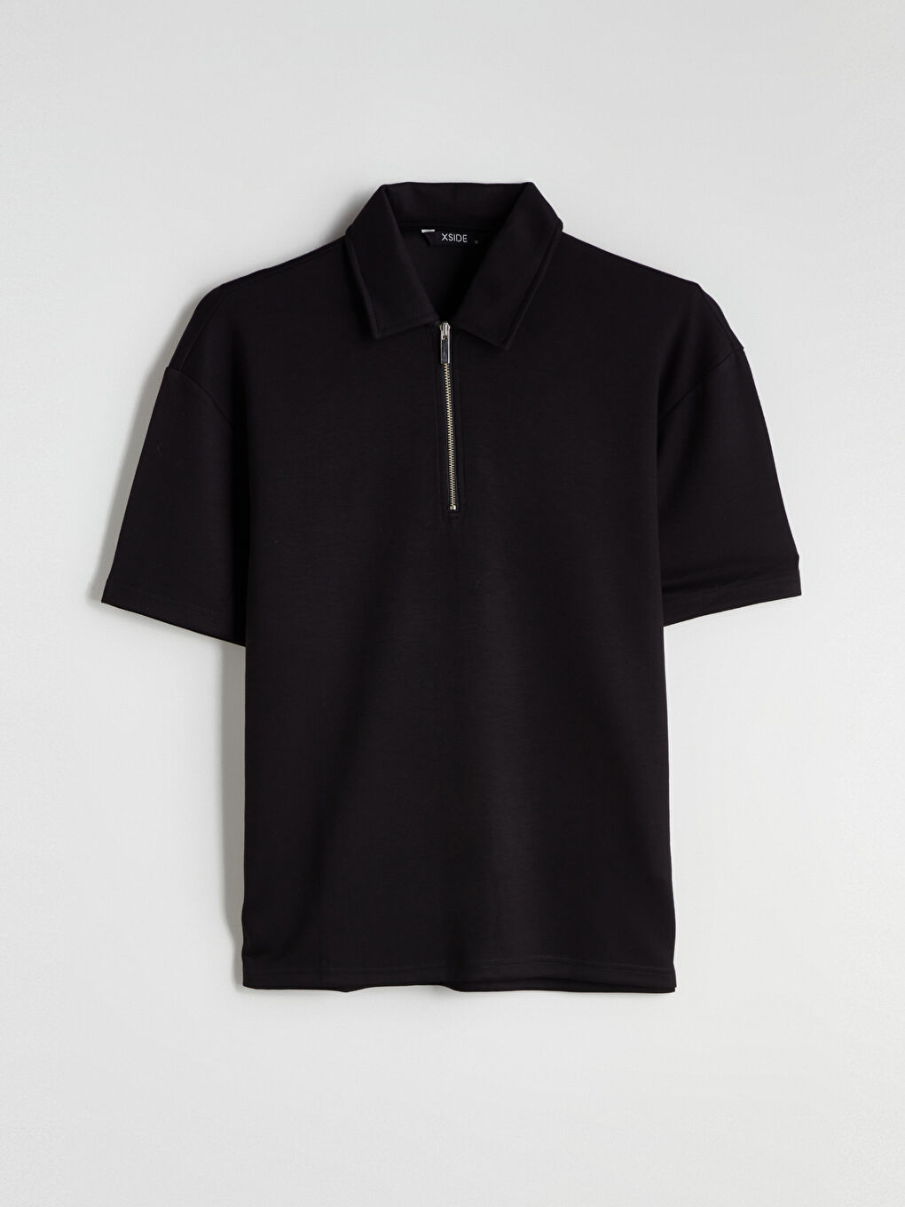 Siyah Polo Yaka Erkek Tişört-4