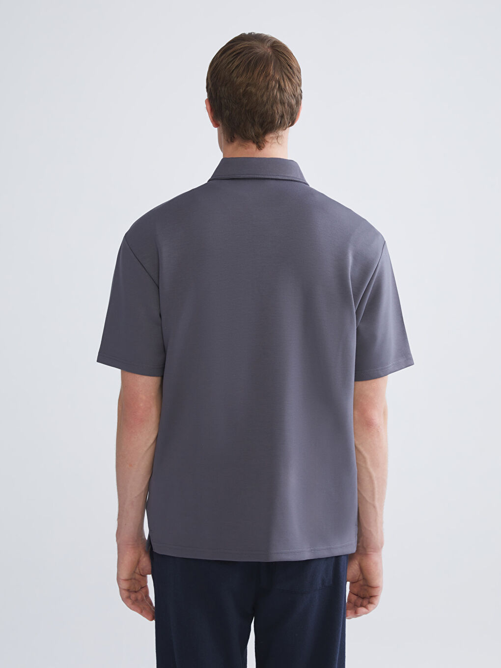 Antrasit Polo Yaka Erkek Tişört-3