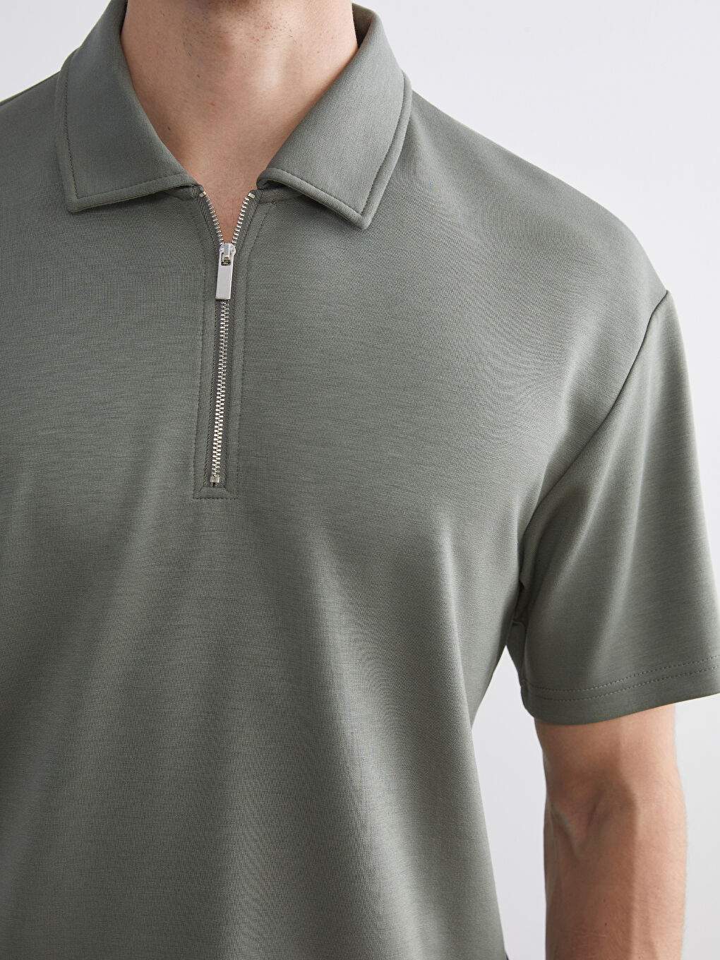 Yeşil Polo Yaka Erkek Tişört-2