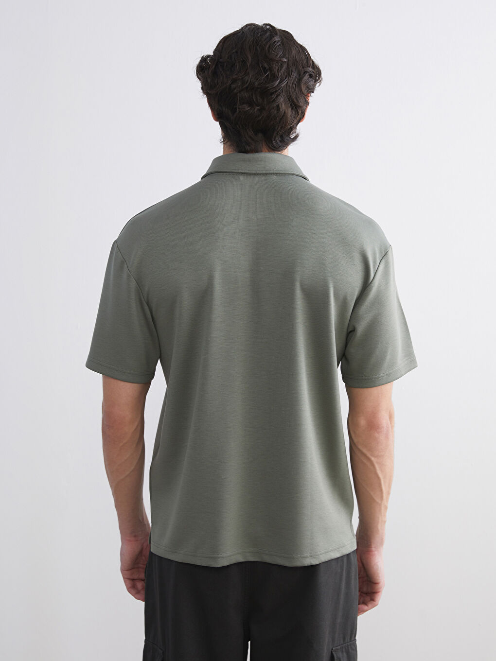 Yeşil Polo Yaka Erkek Tişört-3
