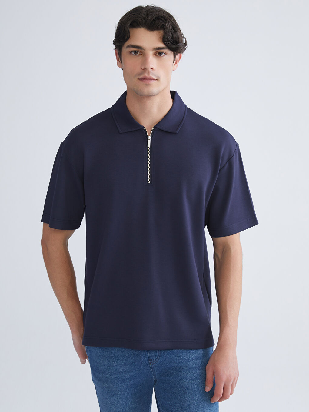 Lacivert Polo Yaka Erkek Tişört