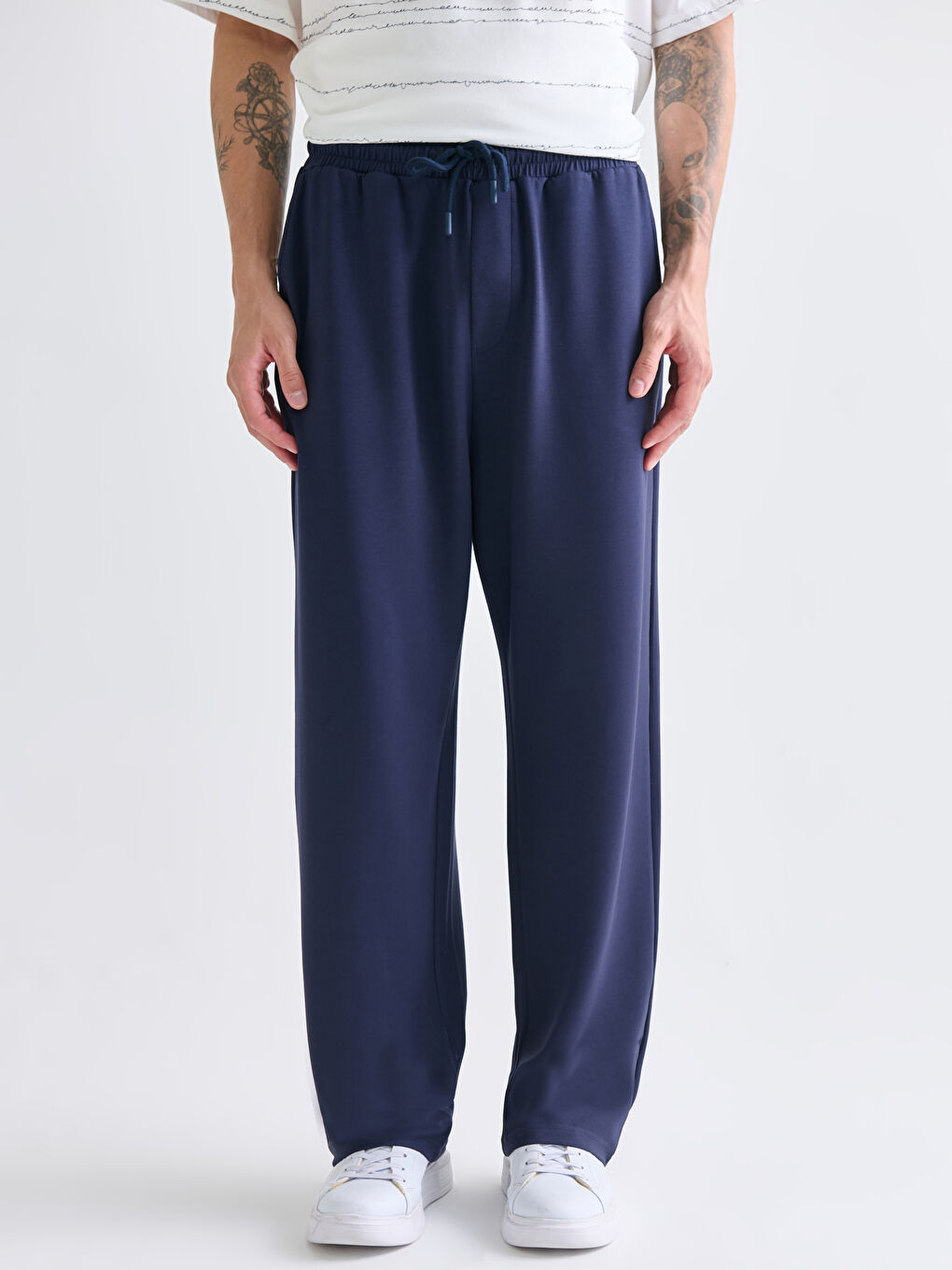 Lacivert Rahat Kalıp Erkek Eşofman Altı-1