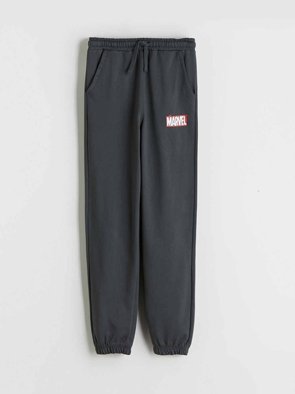 Antrasit Beli Lastikli Marvel Baskılı Erkek Çocuk Jogger Eşofman Altı