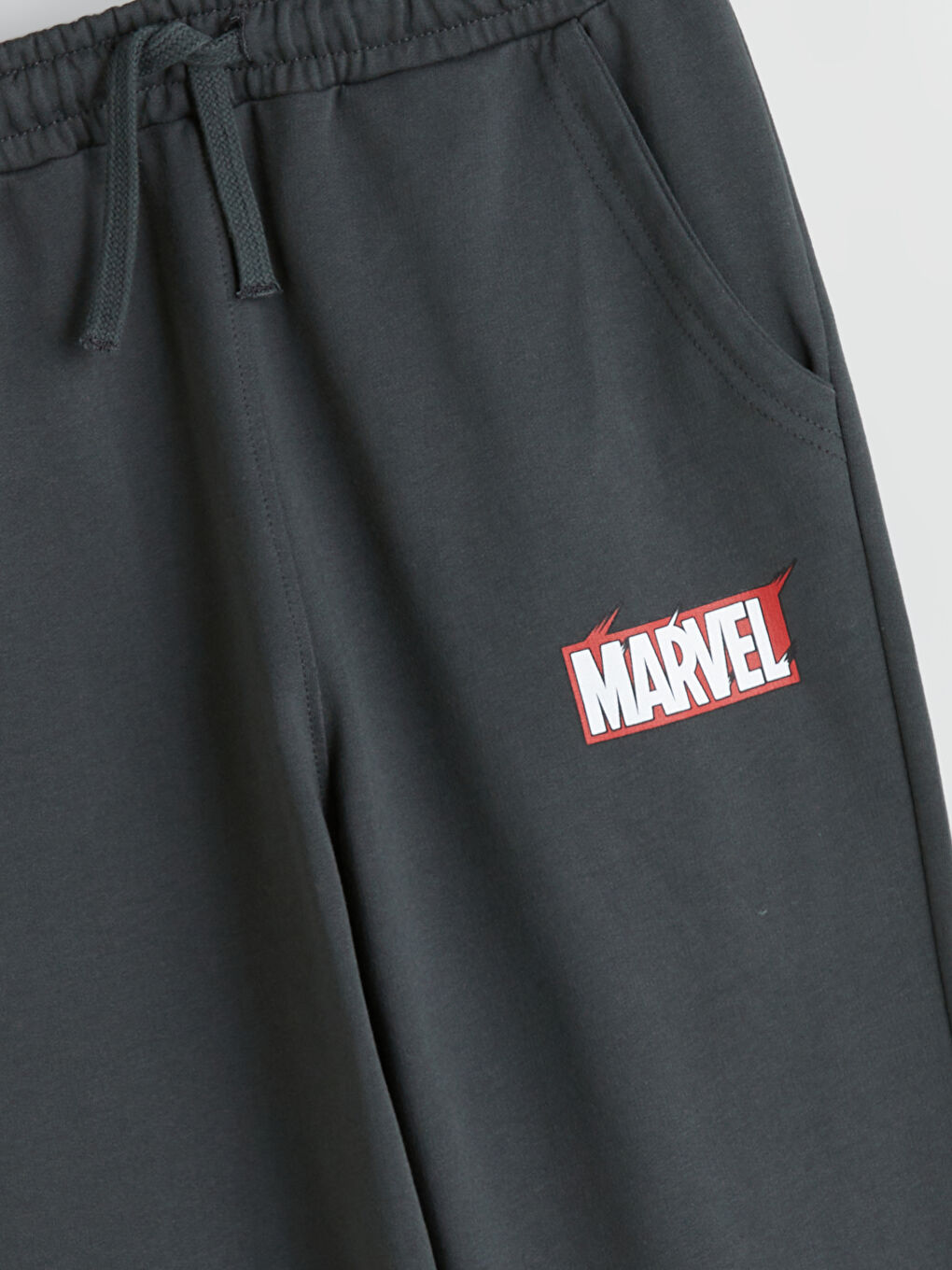 Antrasit Beli Lastikli Marvel Baskılı Erkek Çocuk Jogger Eşofman Altı-1