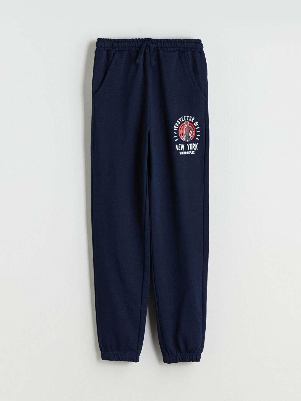 Lacivert Beli Lastikli Spider-Man Baskılı Erkek Çocuk Jogger Eşofman Altı