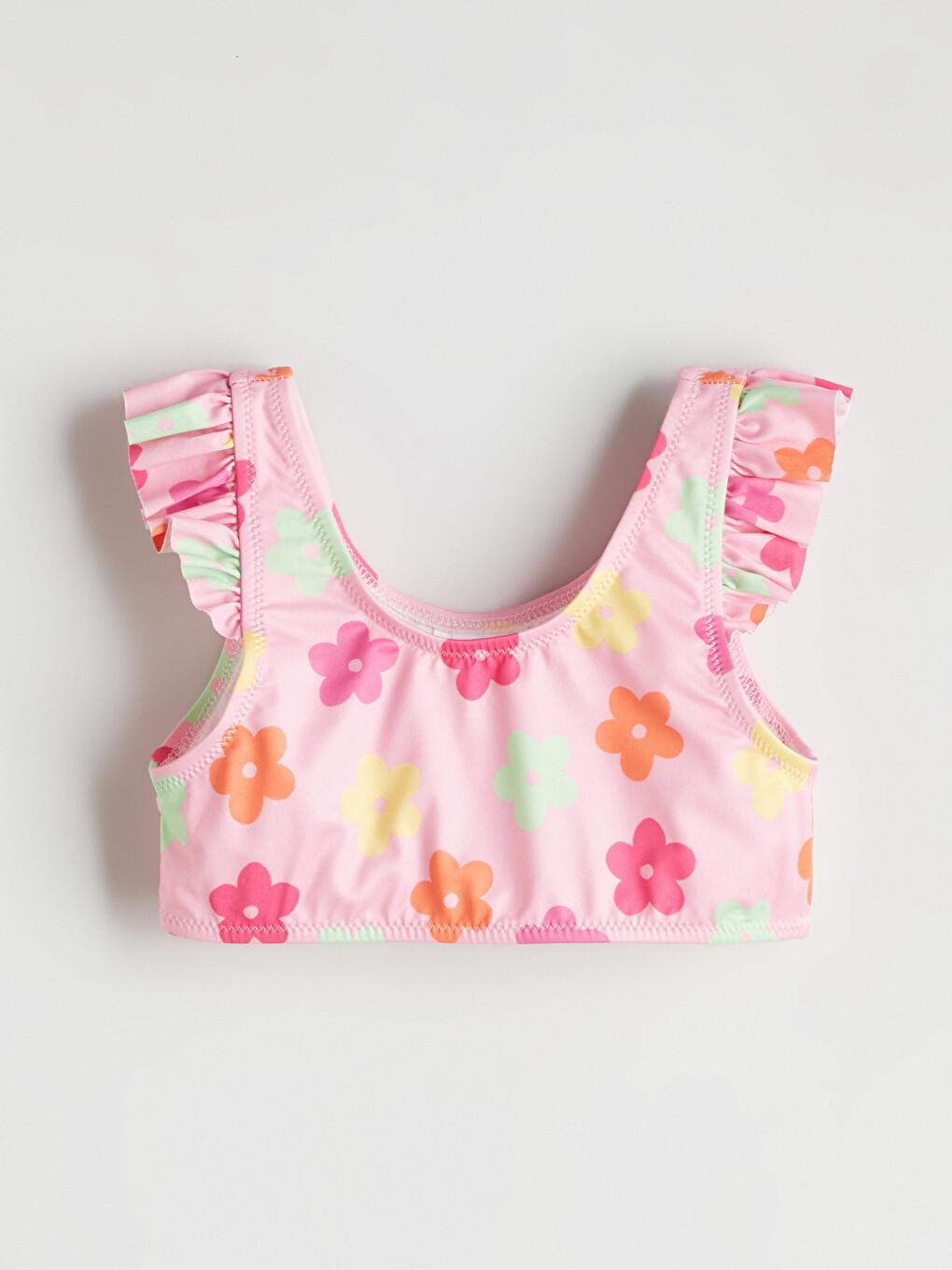 Pembe Kız Bebek Çiçekli Bikini Üst-1