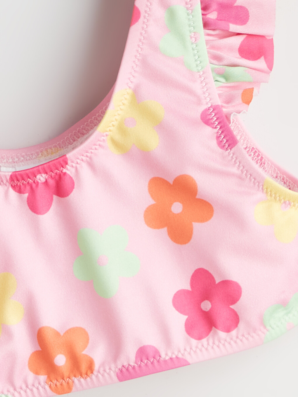 Pembe Kız Bebek Çiçekli Bikini Üst-2