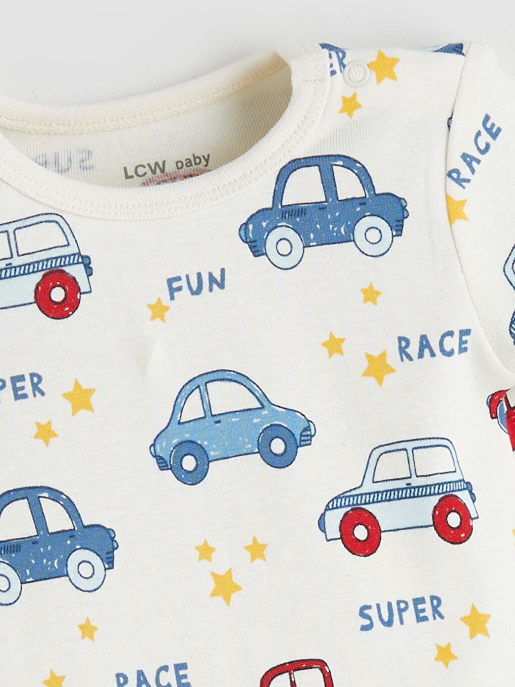 Ekru Baskılı Erkek Bebek Çıtçıtlı Bodysuit 3'lü-5