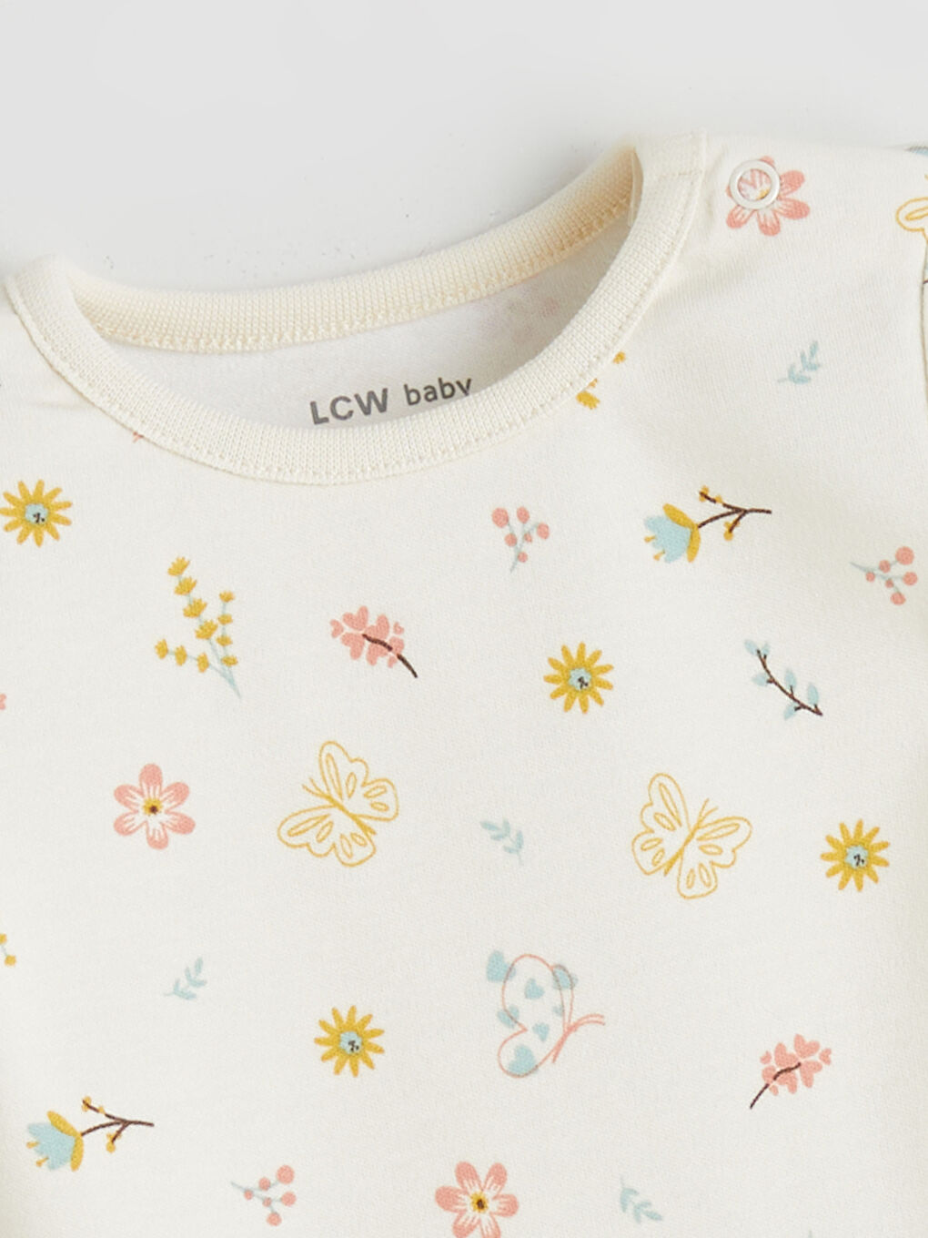 Sarı Bisiklet Yaka Baskılı Kız Bebek Çıtçıtlı Bodysuit 3'lü-5