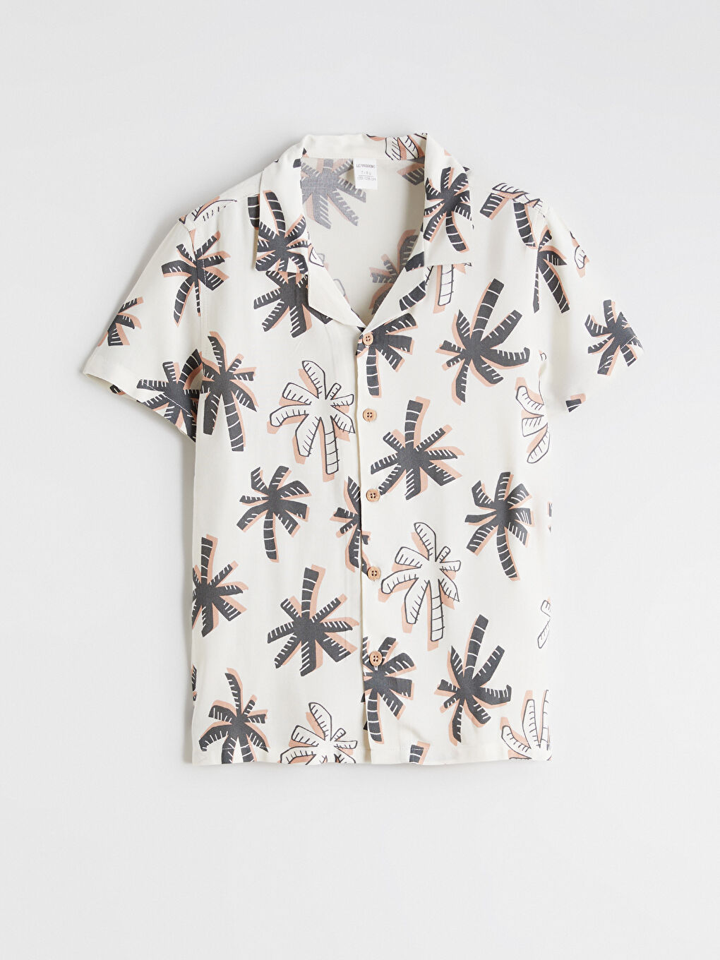 Palm Patterned Boys' Shirt