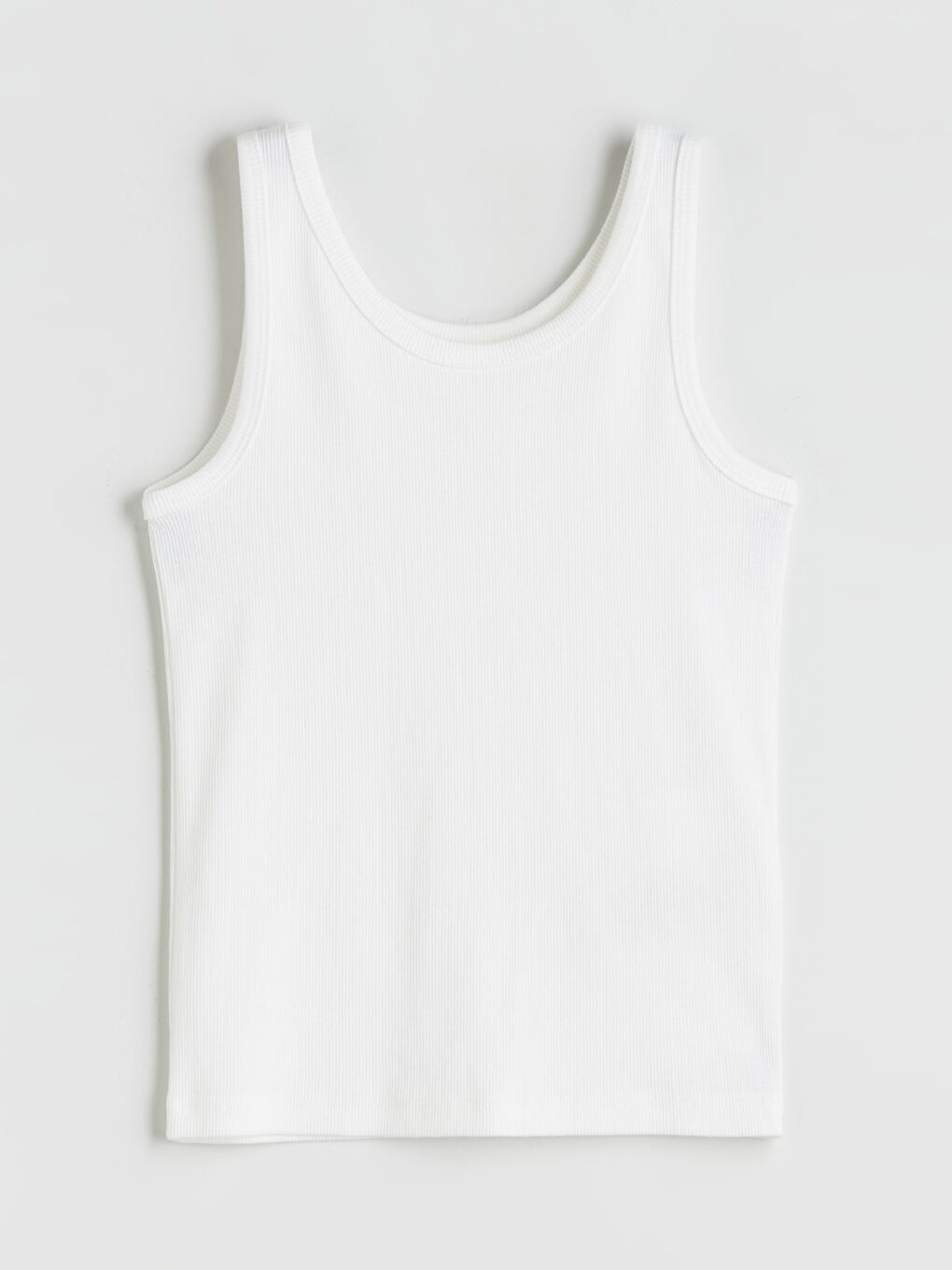 Ekru Bisiklet Yaka Basic Kız Çocuk Atlet