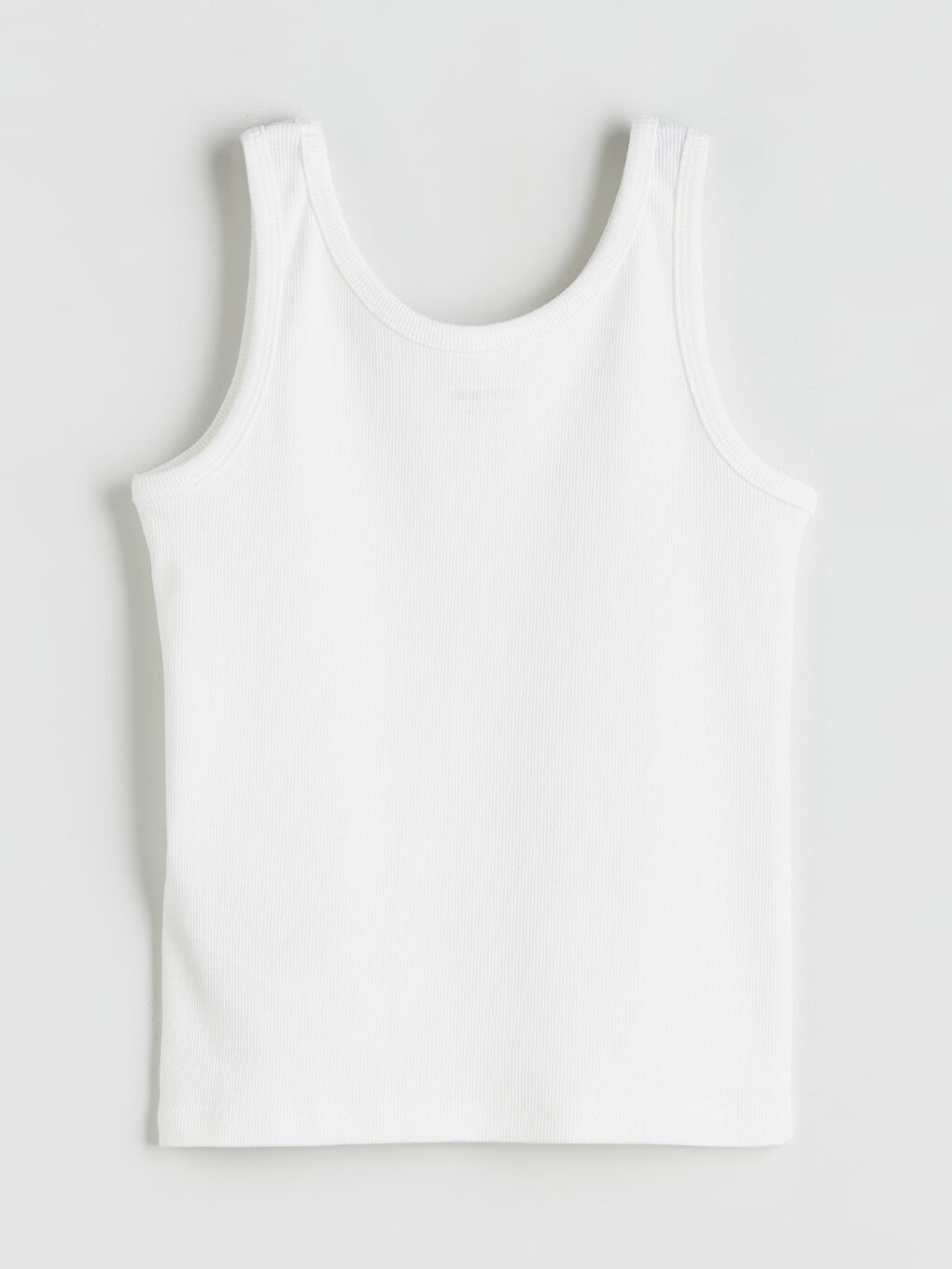 Ekru Bisiklet Yaka Basic Kız Çocuk Atlet-1