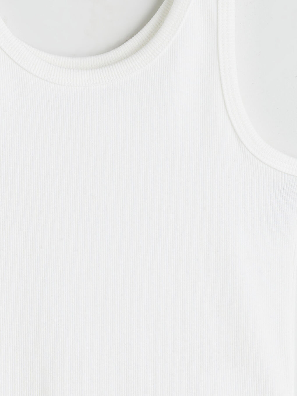 Ekru Bisiklet Yaka Basic Kız Çocuk Atlet-2