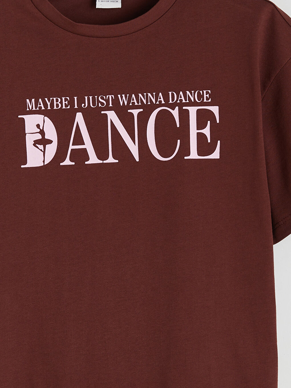 Kahverengi Bisiklet Yaka Baskılı Kız Çocuk Tişört-2