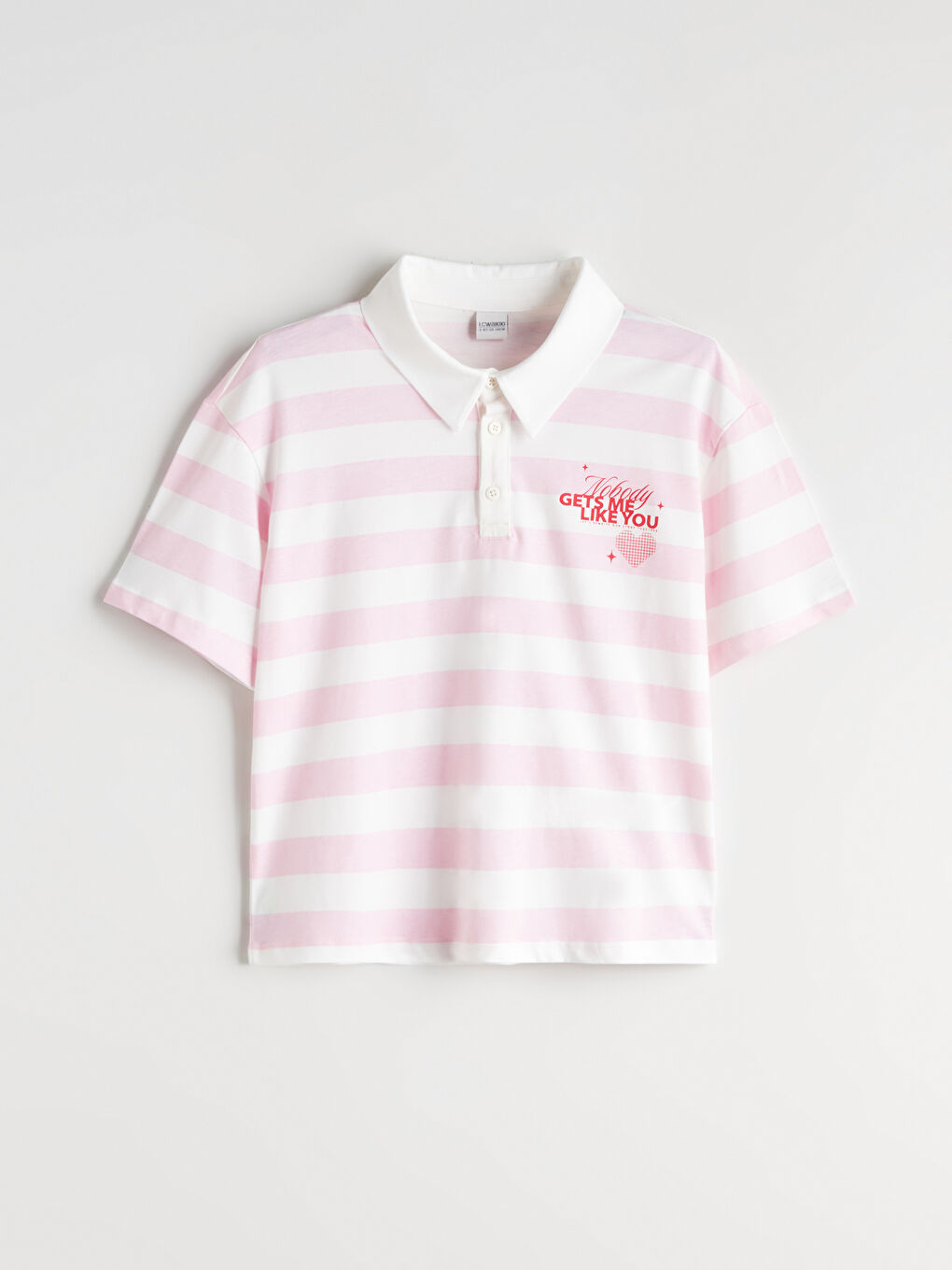 Ekru Polo Yaka Kız Çocuk Tişört