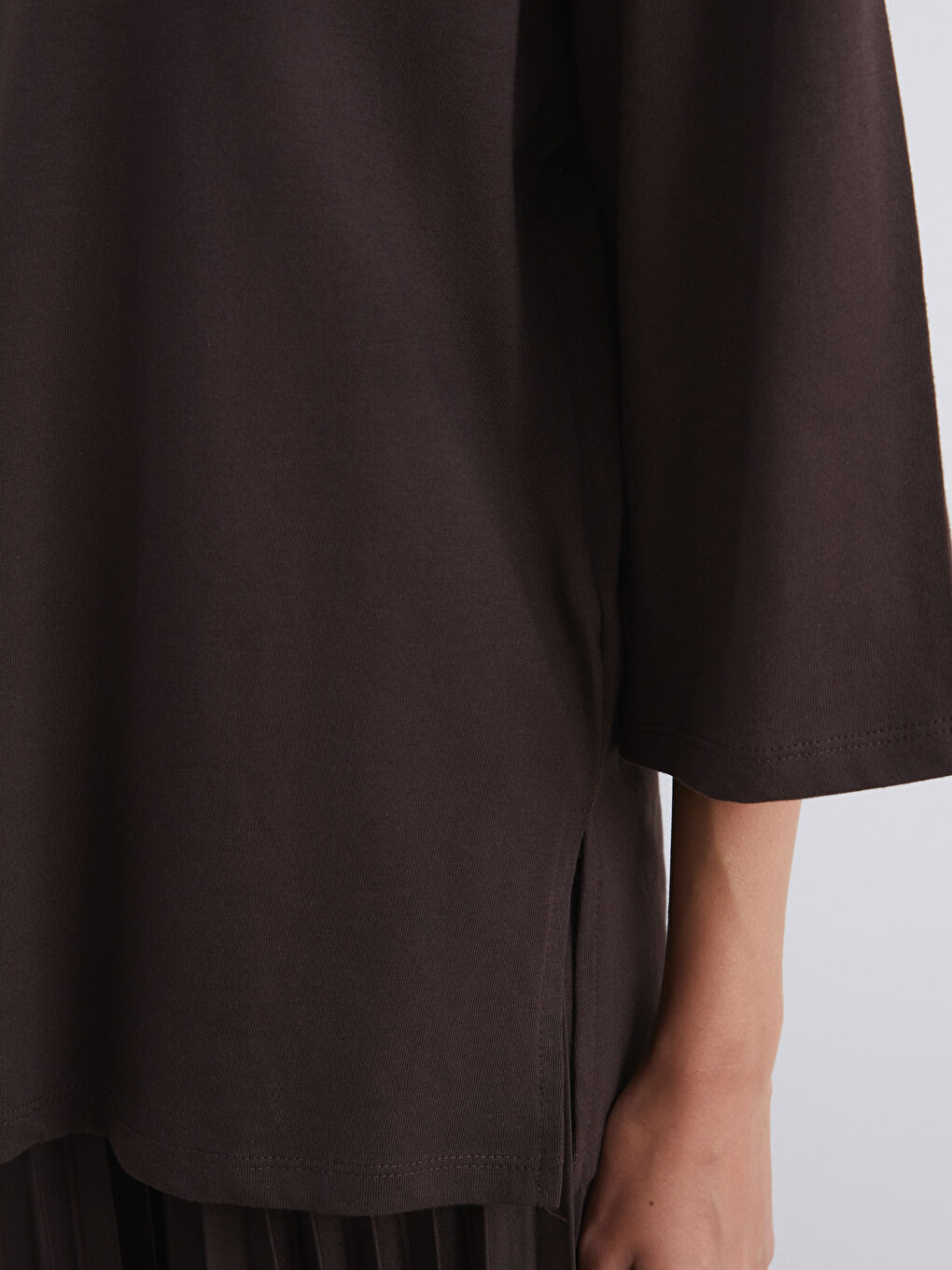 Kahverengi Bisiklet Yaka Kadın Tunik-2