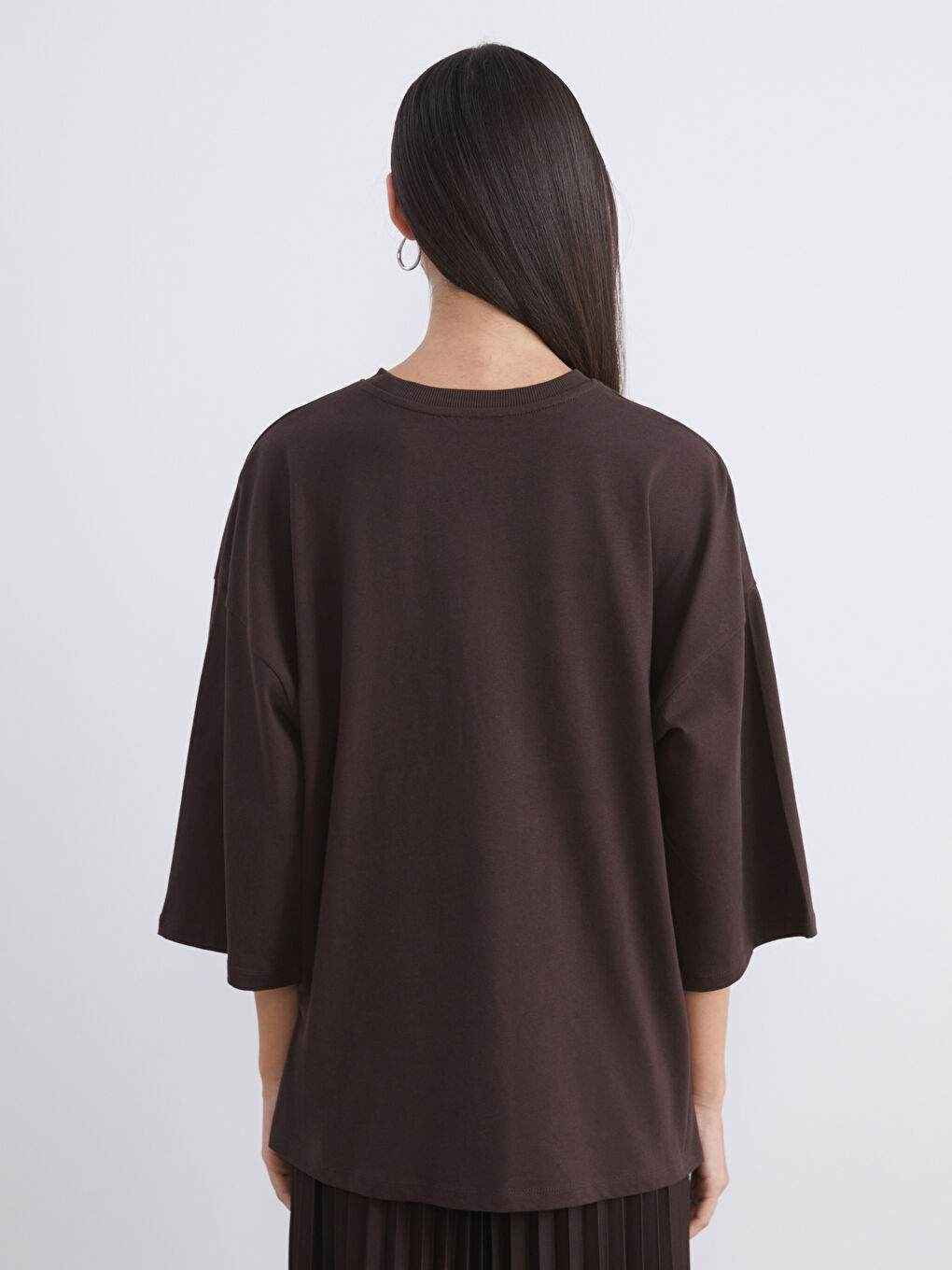 Kahverengi Bisiklet Yaka Kadın Tunik-3