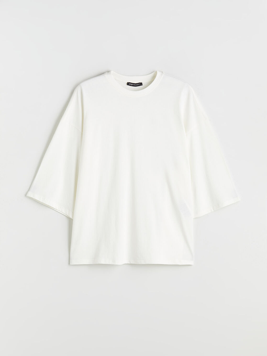 Beyaz Bisiklet Yaka Kadın Tunik-4