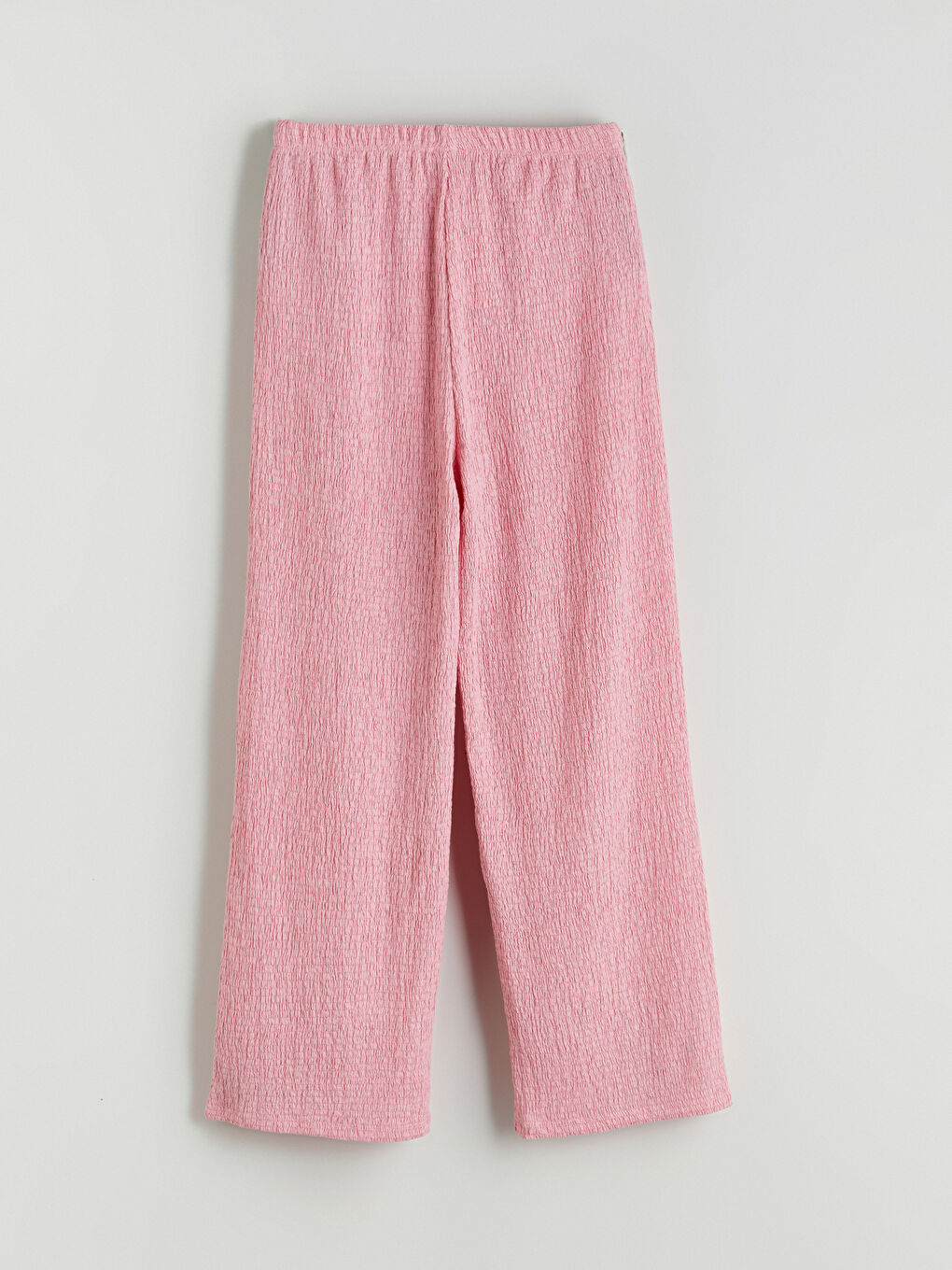 Pembe Beli Lastikli Dokulu Kız Çocuk Pantolon-1