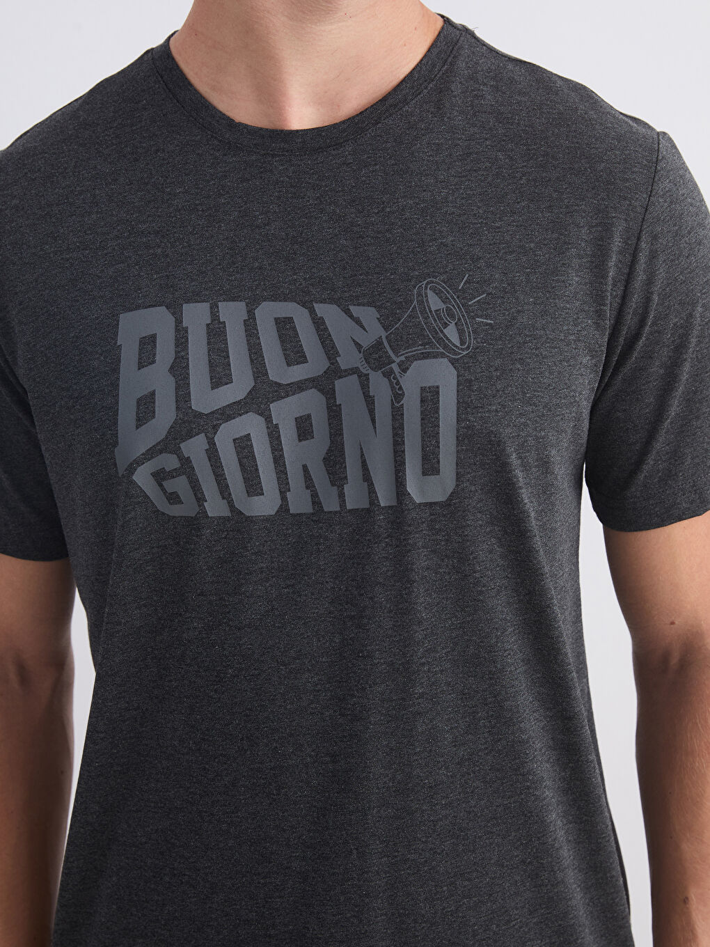 Antrasit Standart Kalıp Erkek Şortlu Pijama Takımı-2