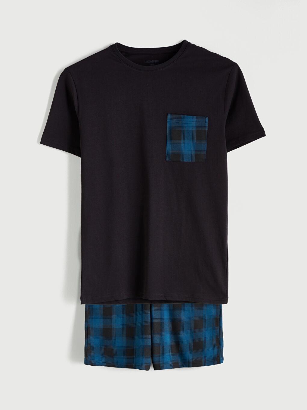 Petrol Standart Kalıp Erkek Şortlu Pijama Takımı-4