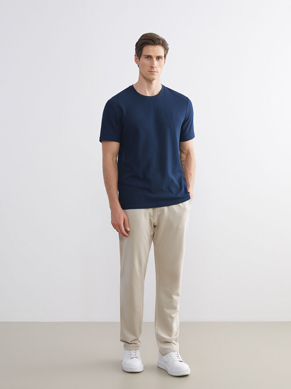 Bej Standart Kalıp Erkek Eşofman Altı