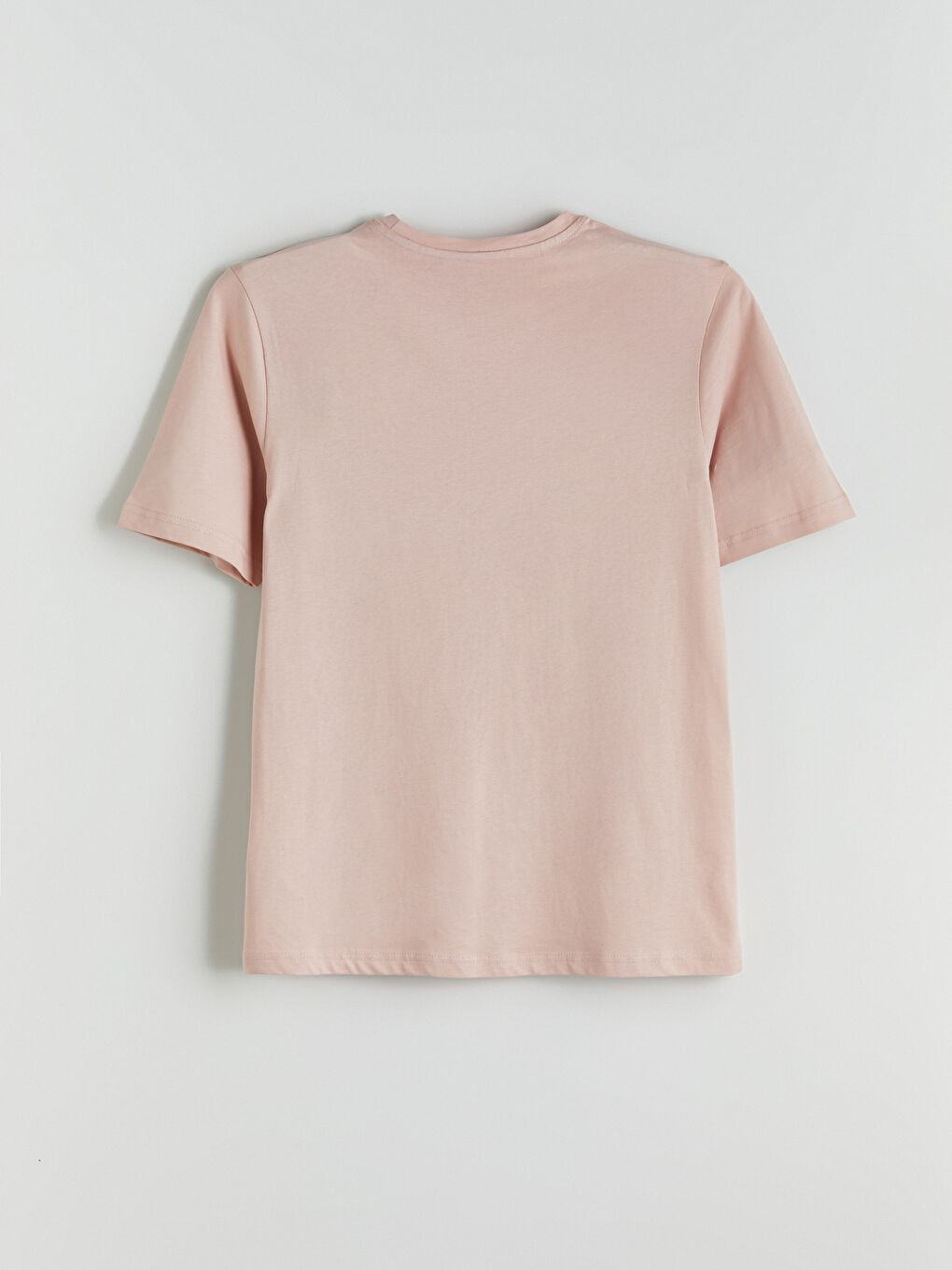 Pembe Bisiklet Yaka Slogan Baskılı Penye Erkek Tişört-5