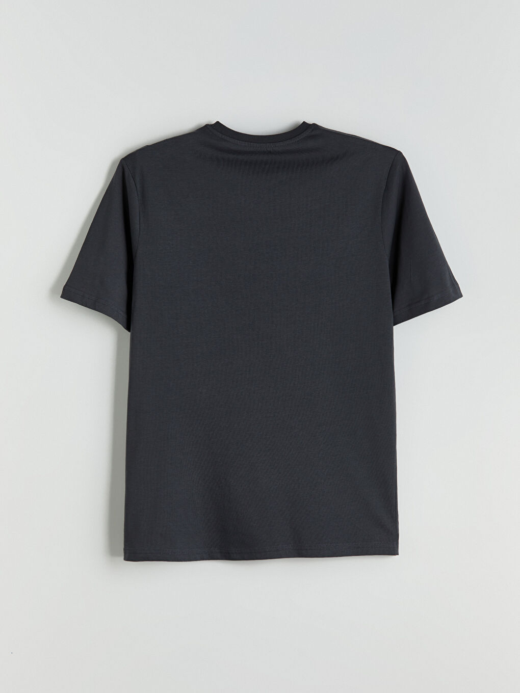 Antrasit Bisiklet Yaka Slogan Baskılı Penye Erkek Tişört-5