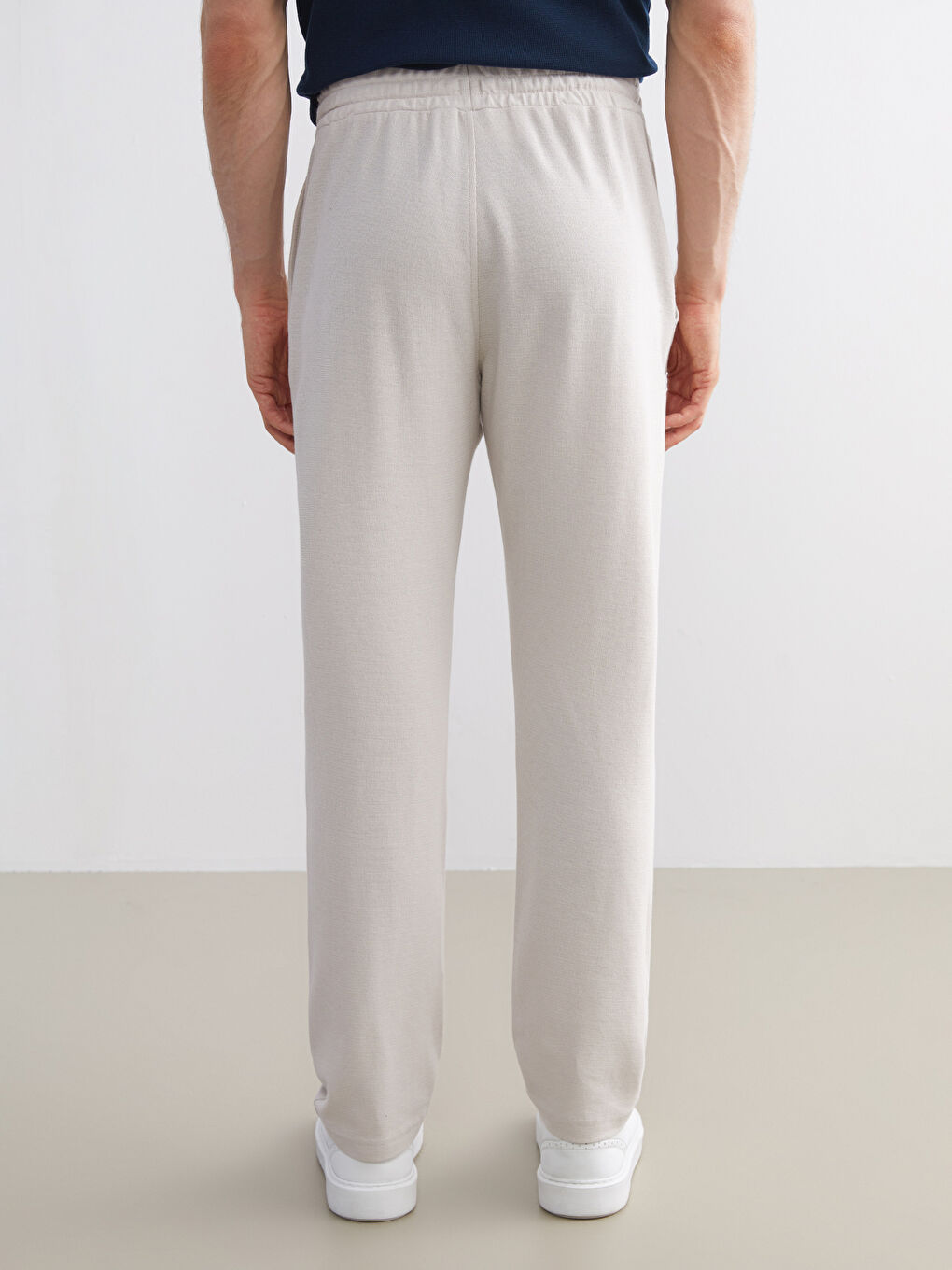 Bej Standart Kalıp Erkek Eşofman Altı-3