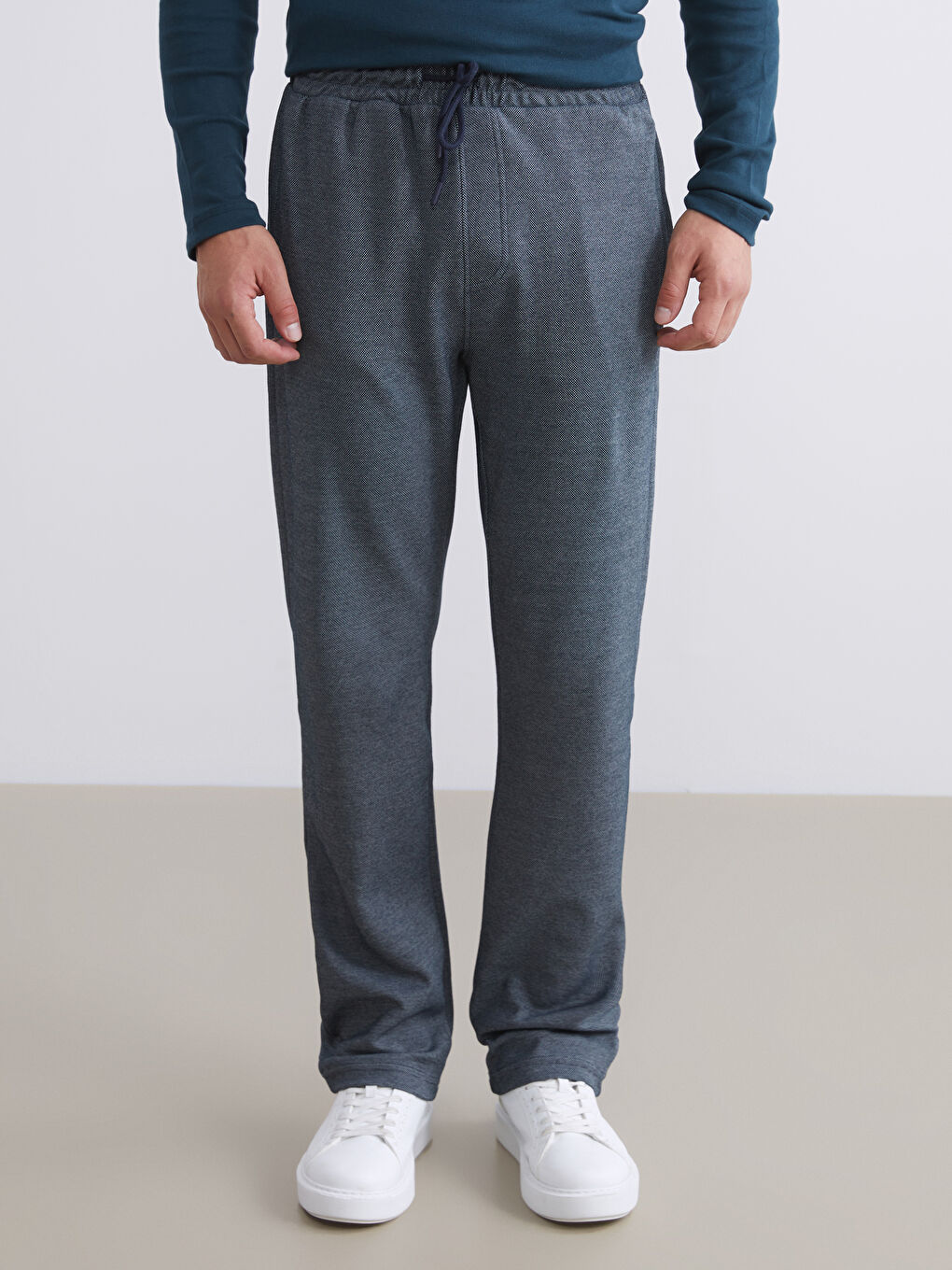 Lacivert Standart Kalıp Erkek Eşofman Altı-1