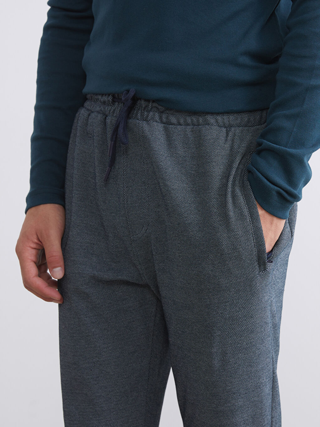 Lacivert Standart Kalıp Erkek Eşofman Altı-2