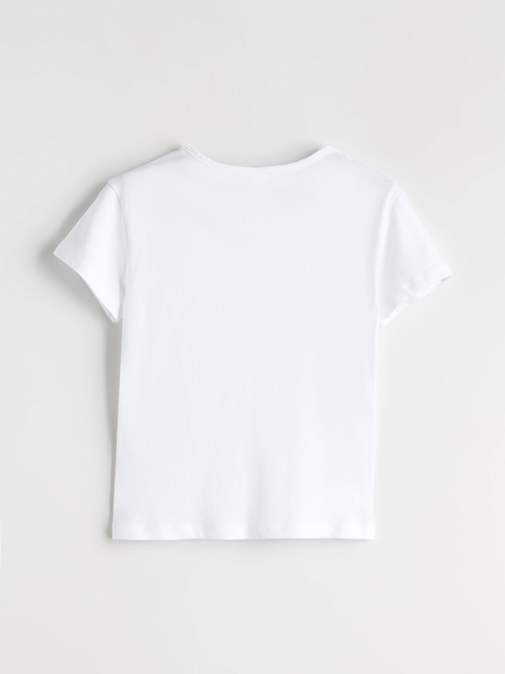 Ekru Bisiklet Yaka Slogan Baskılı Kız Çocuk Tişört-4